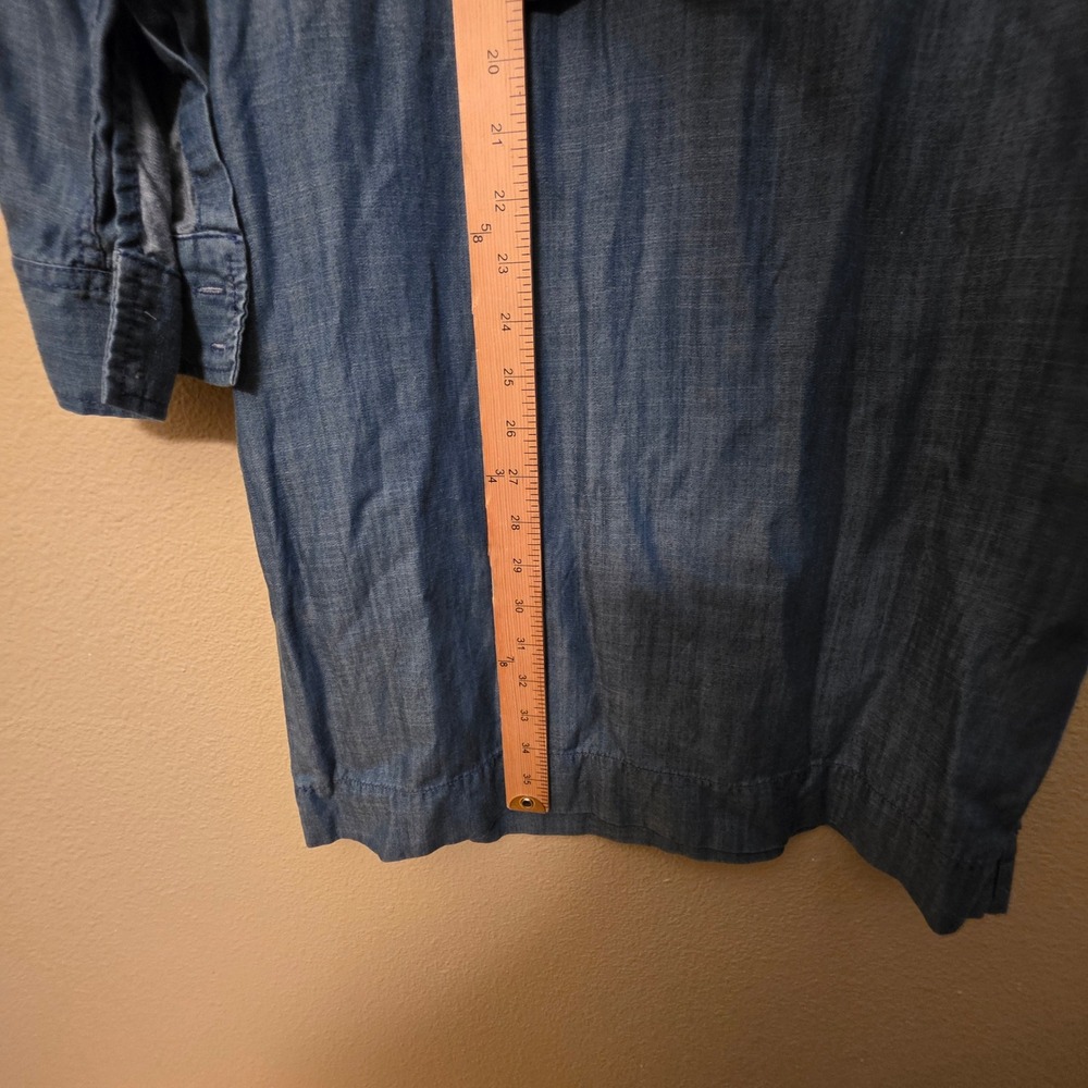 Banana Republic Blue Lyocell Chambray Shirt Dress Womens 2 Long Sleeve Mini - Picture 6 of 10